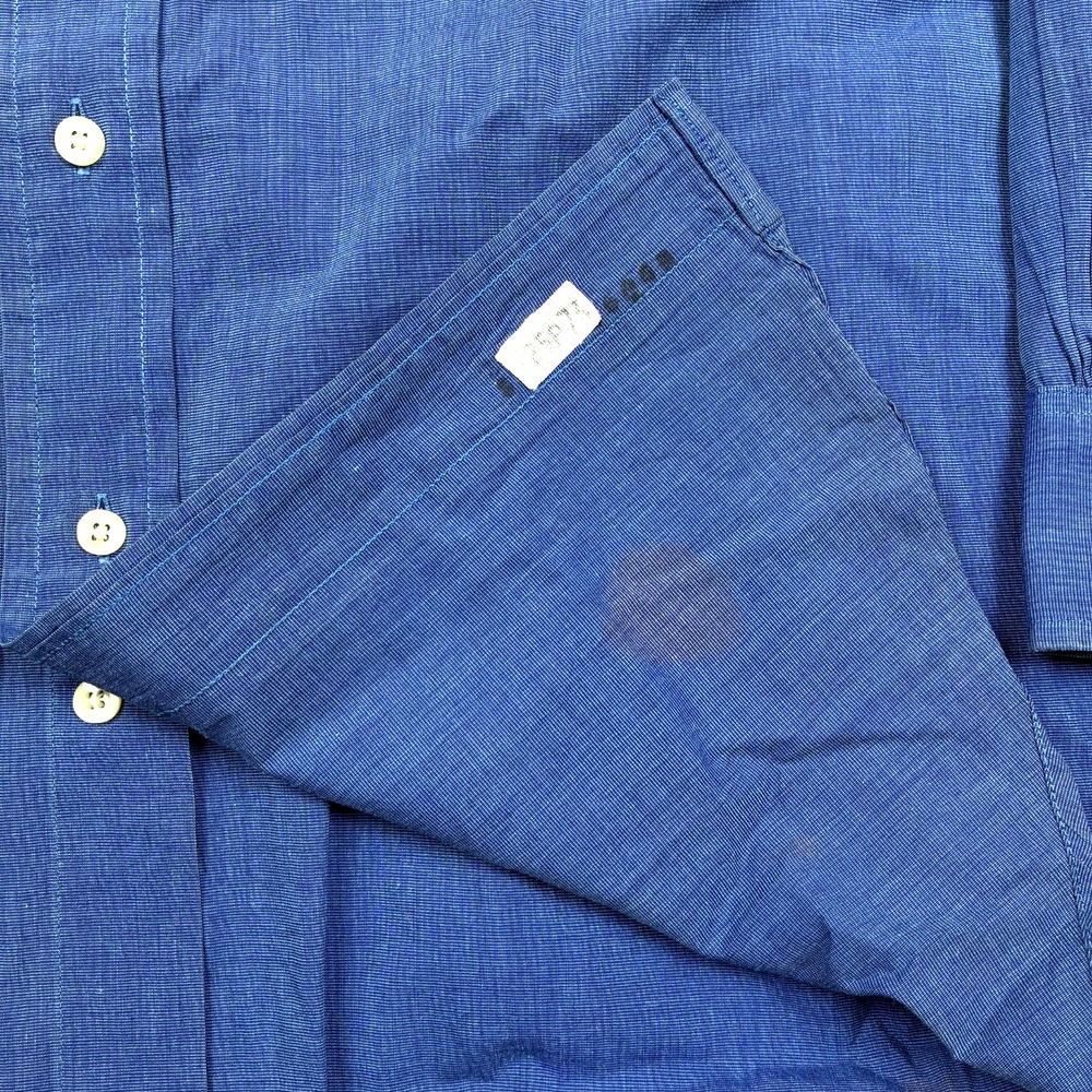 Brooks Brothers Makers Shirt Mens 16.5 - 36 Dark Blue Chambray Ivy USA VTG - Picture 14 of 14